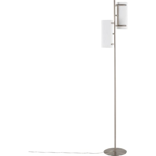 Rhonda Floor Lamp in Brushed Nickel & White Plastic Shade